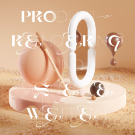 Visuelle Welt aus ästhetischen Objekten für die Kosmetik-Branche