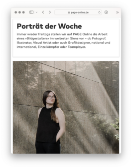 Porträt der Woche auf Page Online als 3d artist 