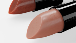 close up from the tip of a lipstick with details like scratches