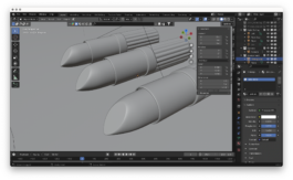 technical screenshot from the program blender of the lipstick built